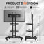 FANCO Universal Rotating TV Stand, suitable for 32-80 inch TVs, adjustable tilt height, maximum VESA 600x400mm (black) - Korvel