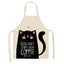 1Pcs Cotton and linen creative European and American cartoon cute cat apron - Korvel