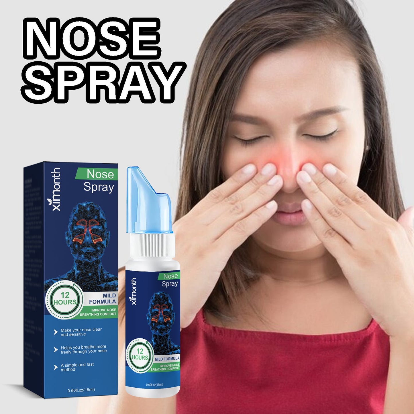 Nasal Spray Relieves Nasal Discomfort, Nasal Congestion, Runny Nose, Nasal Cleansing, Nasal Cleansing, Body Care - Korvel