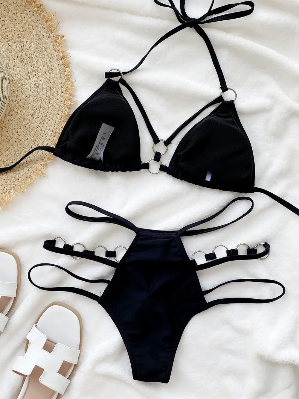 Cutout Halter Neck Two-Piece Bikini Set - Korvel