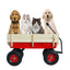Outdoor Wagon All Terrain Pulling w/Wood Railing Air Tires Children Kid Garden（Red） - Korvel