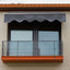 DA4734W Series Door Window Awning Made of 0.137 Inch Thick Crystal Polycarbonate Sheet in size of 47" Wide x 34" Brown Roof - Korvel