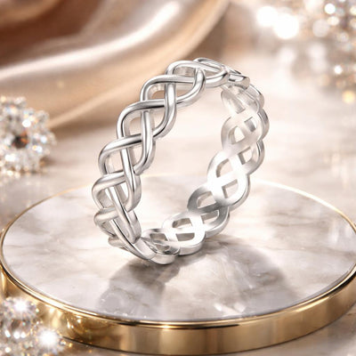 Elegant 925 Sterling Silver and White Gold Ring - Size 6.0