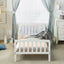 Classic Wood Toddler Bed Frame with Safety Guardrails - White