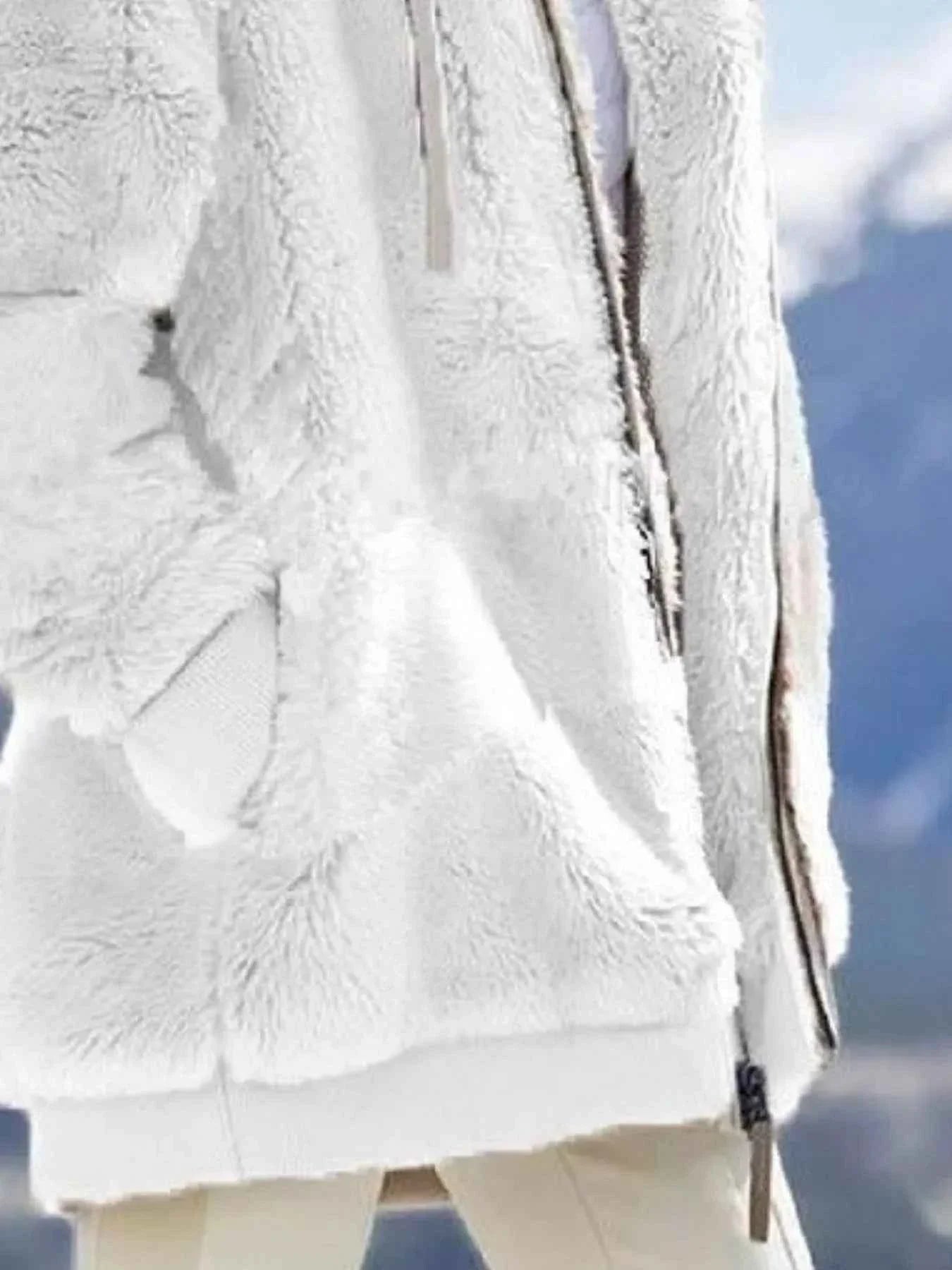 Cozy Fleece Zip-Up Hooded Jacket - Plus Size