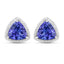 4.24 Carat Genuine Tanzanite 14K White Gold Earrings