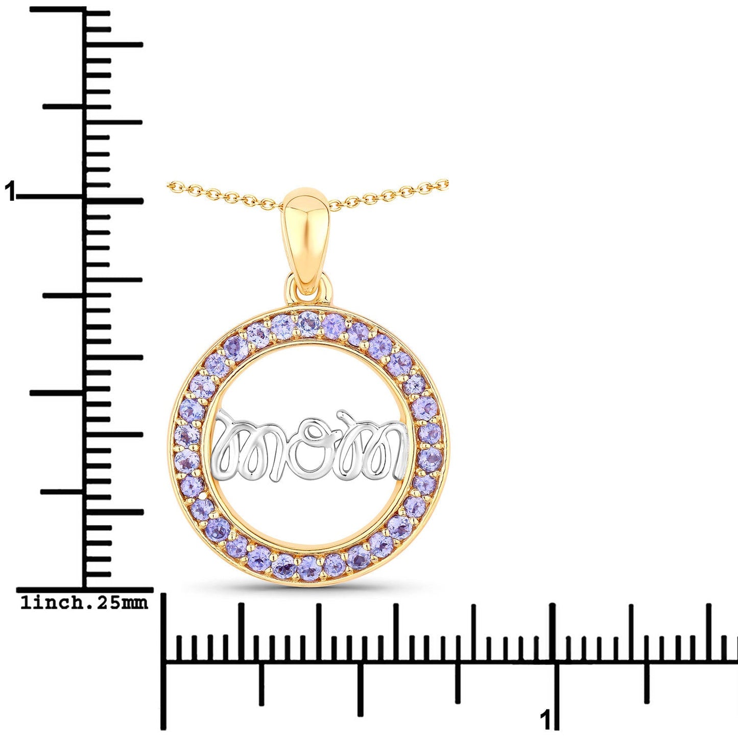 0.64 Carat Genuine Tanzanite Sterling Silver Pendant
