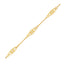 14k Yellow Gold Anklet with Filigree Diamond Shape Stations