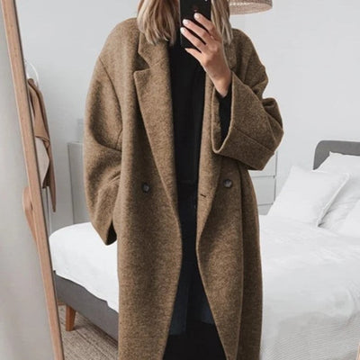 Women's Multi-Color Woolen Trench Coat