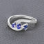 Bague en Or Blanc 14K avec Tanzanite et Diamant Blanc de 0,51 Carat