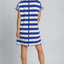 Peace Applique Striped Short Sleeve Mini Dress