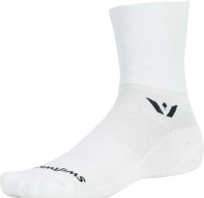 Swiftwick Aspire Quarter Crew Socks - White Small