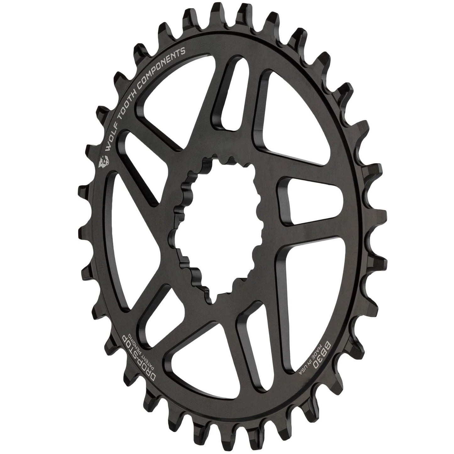 Plato de cadena Wolf Tooth SRAM 3-Bolt DM Boost 30T - Negro