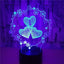 3D Lamp Pattern I LOVE YOU Valentine's Day Wedding Gift Colorful Touch Love 3D LED Lamp - Korvel