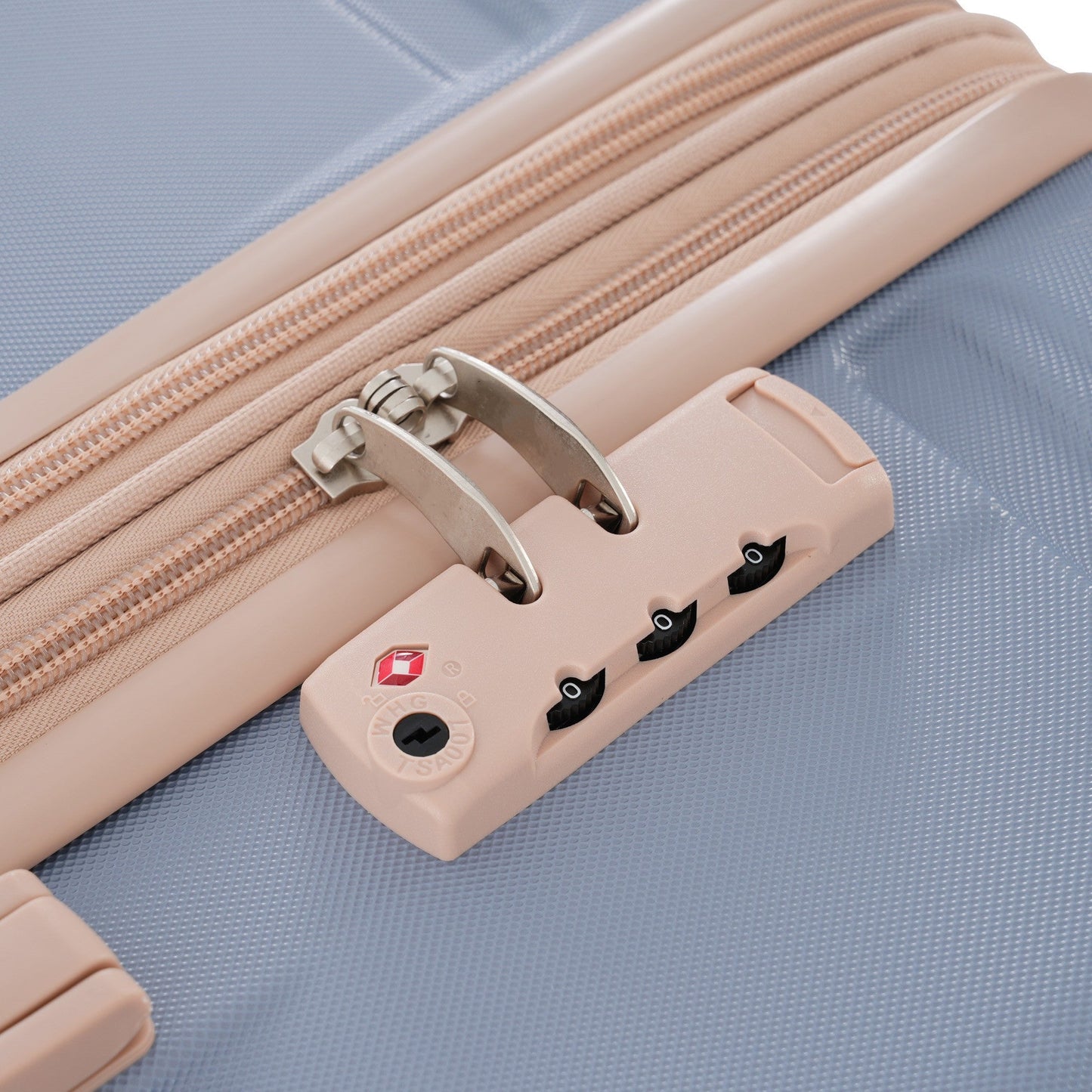 Luggage Sets New Model Expandable ABS Hardshell 3pcs Clearance Luggage (light blue and golden) - Korvel