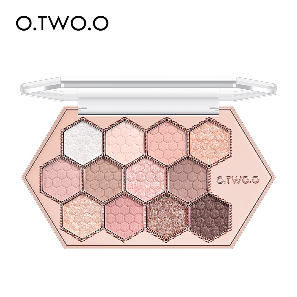 Honeycomb Hexagonal Star Diamond Eyeshadow Palette Taro Powder Honey Earth Eyeshadow Natural Highlight 12 Colors - Korvel