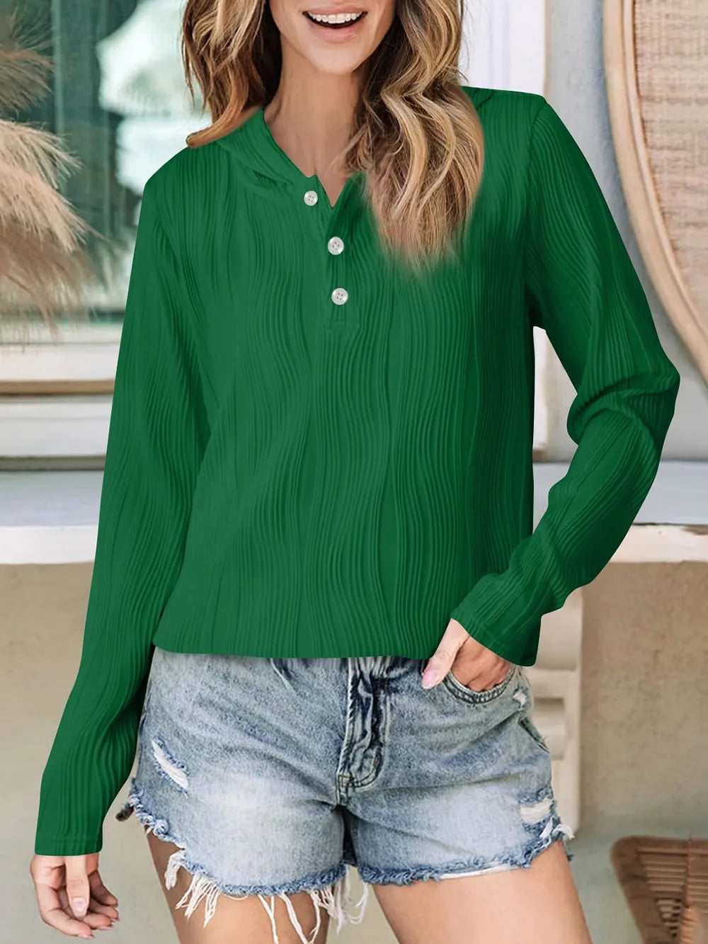Sudadera de Manga Larga Texturizada