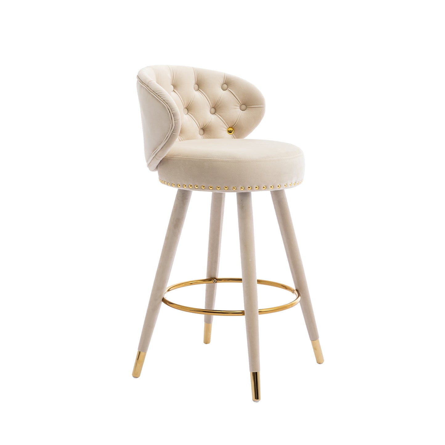 Conjunto de 2 taburetes de bar a altura de mostrador COOLMORE - Beige