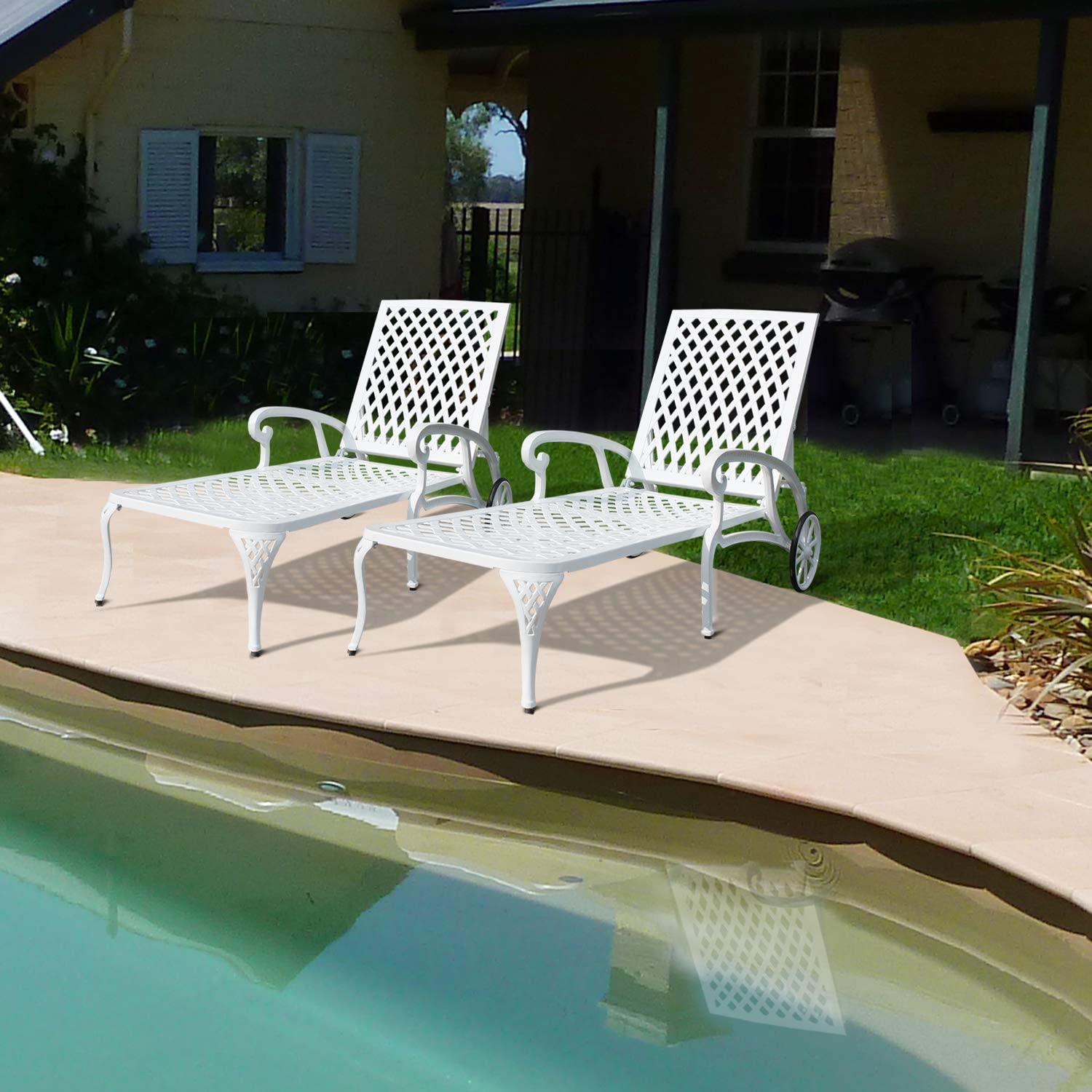 Aluminium Cast lounge chair 1pcs white - Korvel