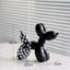New black and white plaid balloon dog ornaments creative TV cabinet wine cabinet living room porch resin crafts - Korvel