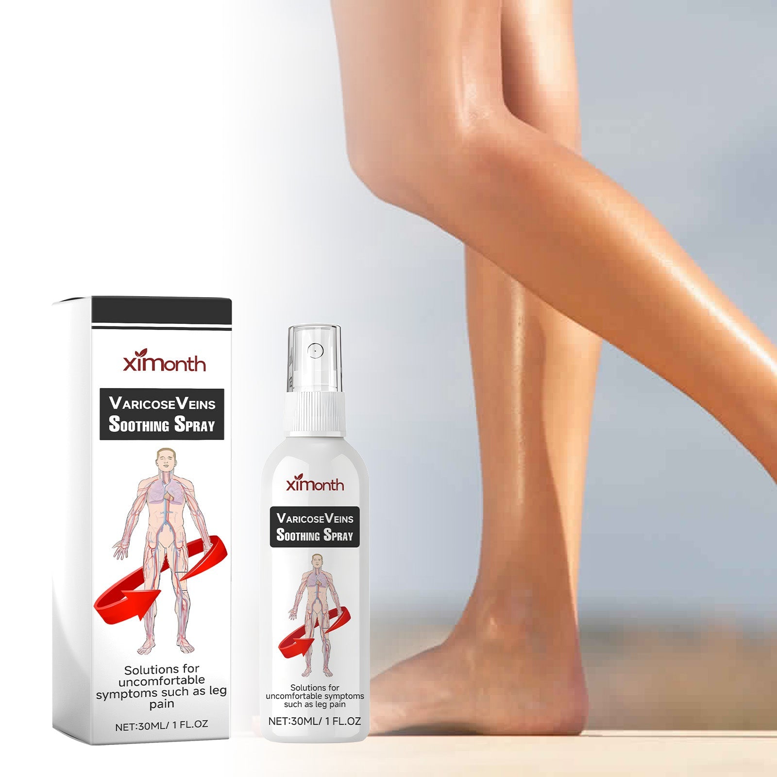 Varicose Veins Soothing Spray, Relief Of Sore Leg Muscles Massage Repair Earthworm Leg Vein Treatment Spray - Korvel