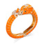 Bracelet ouvert en émail éléphant élégant