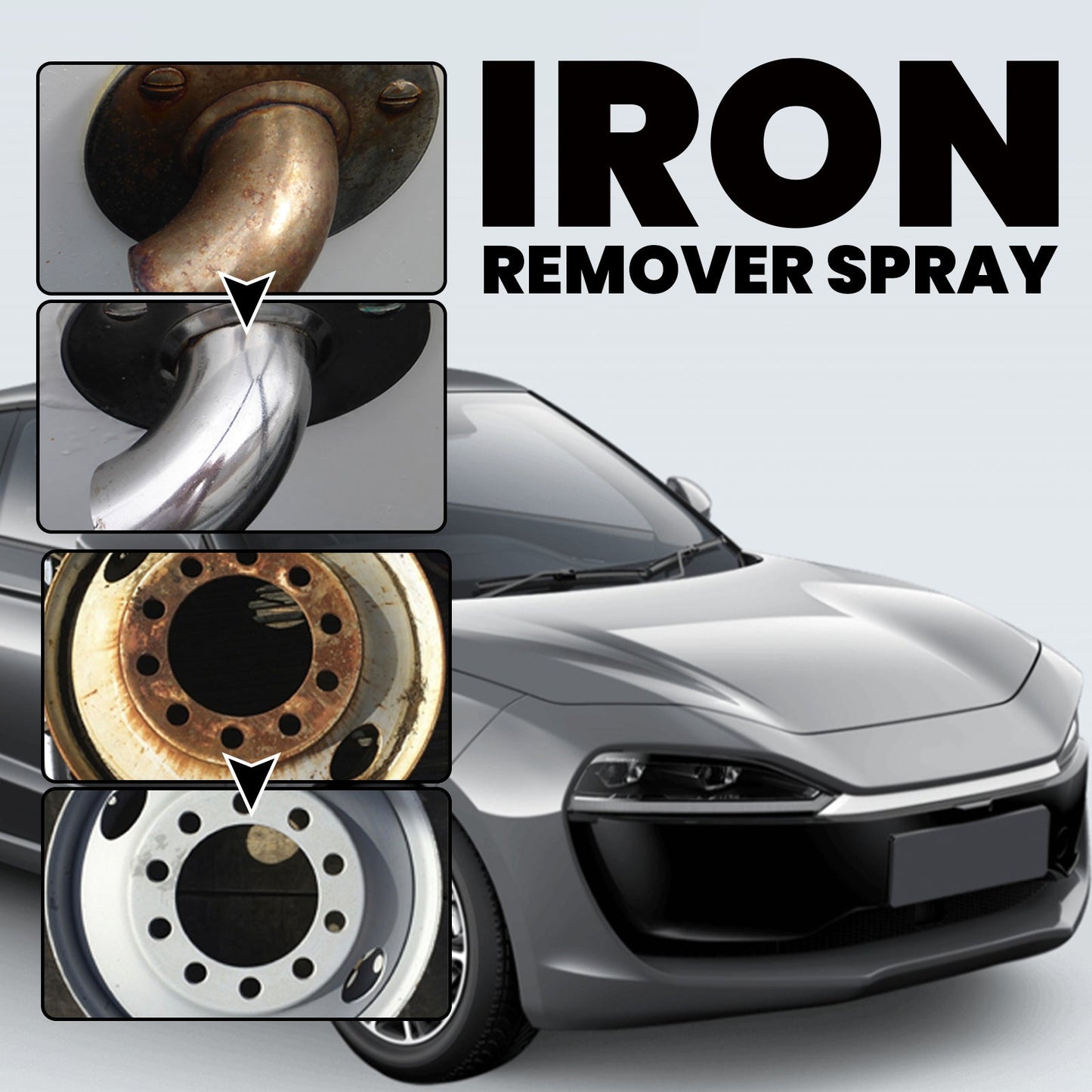 Iron Remover Spray, Vehicle Rust Polishing Cleaning Decontamination Care Multi-Purpose Maintenance Agent - Korvel