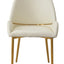 Dining Chair with PU Leather Beige color metal legs (Set of 2) - Korvel