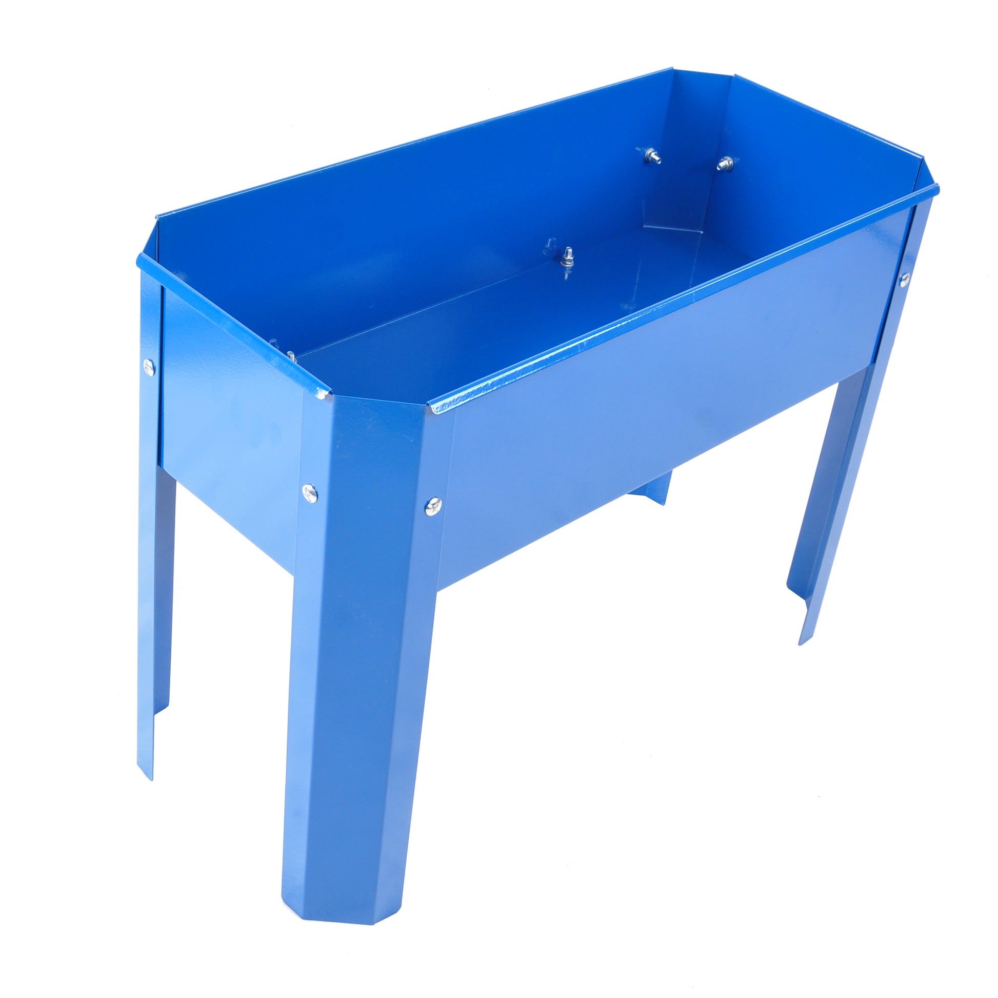 Elevated garden bed metal elevated outdoor flowerpot box suitable for backyard and terrace large flowerpot flower(Blue*2） - Korvel