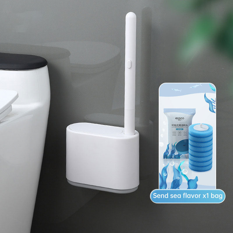 Wall Mounted Disposable Tool with No Dead Corners for Cleaning Bathroom and Toilet Brushes - Korvel