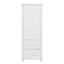 Tall bathroom storage cabinet with two drawers and adjustable shelves for independent storage - Korvel