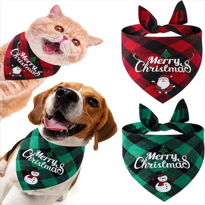 Christmas Day Border Protection Pet Small, Medium, and Large Dogs, Dogs, Cats, Teddy Triangular Towels, Water Jars - Korvel