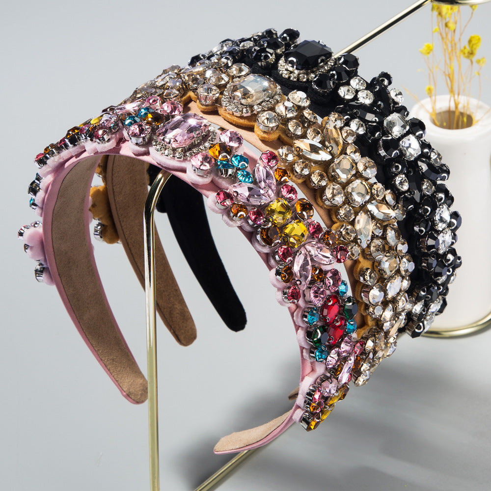 Baroque Retro Rhinestone Headband Set for Ladies
