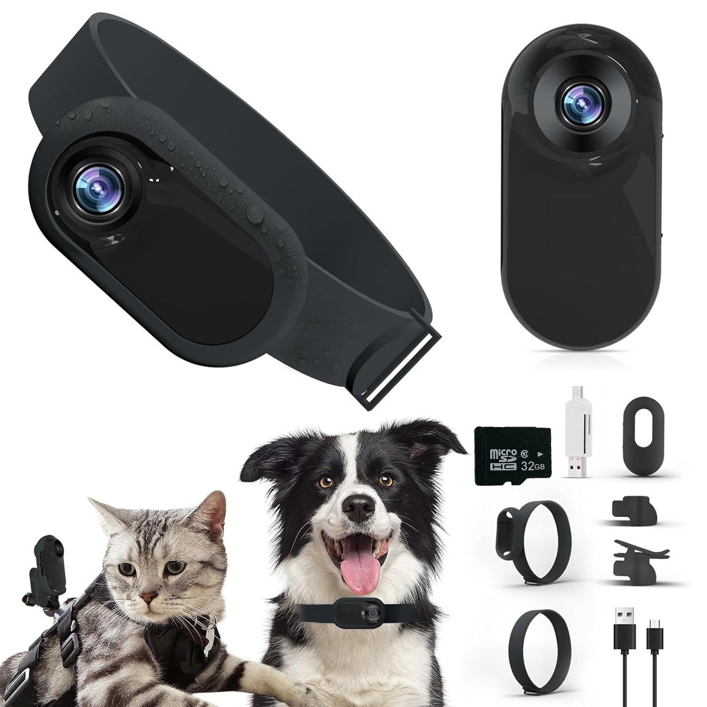 Portable Camera Magnetic Collar Clip Thumb Sports Camera HD Outdoor Pet Camera Portable Cycling Recorder - Korvel