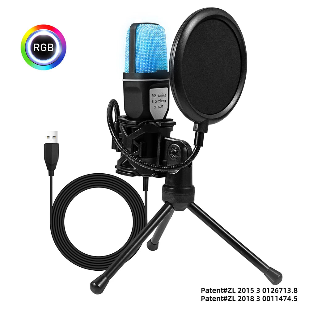 SF-666R RGB Condenser Microphone with Shock Mount