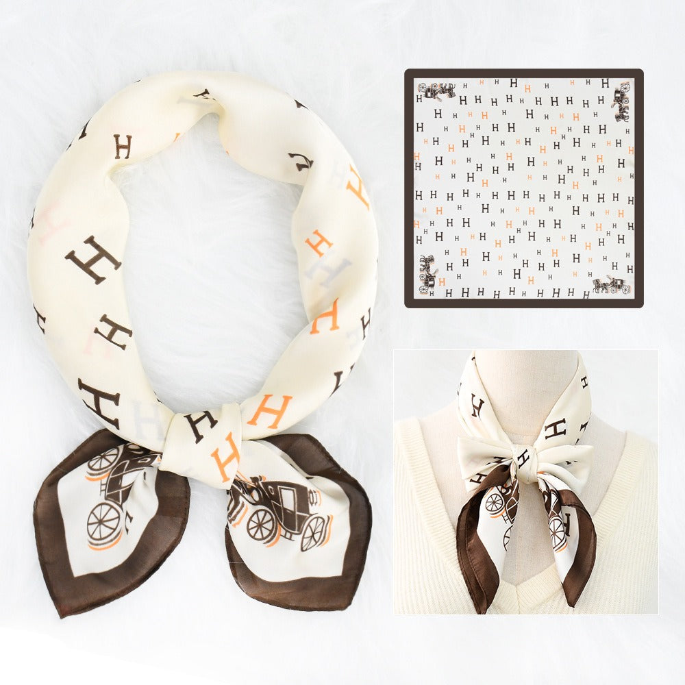 Silk Scarf Women's Sunscreen Beach Imitation Silk Versatile Silk Scarf Neckband - Korvel