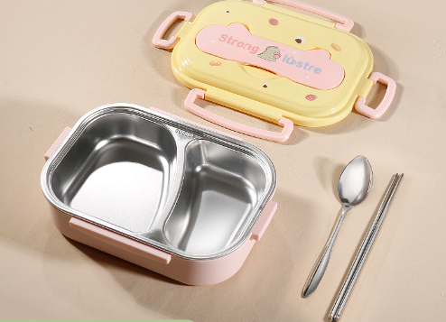 Food grade 304 stainless steel insulation compartment lunch box lunch box - Korvel