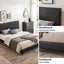 Queen Size Upholstered Platform Bed Frame Wood Slat Support Easy Assembly Black pu - Korvel