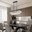 Chandeliers,Rectangular Crystal Chandelier Adjustable,E12 Modern Industrial Crystal Lights (Bulb Not Included) - Korvel