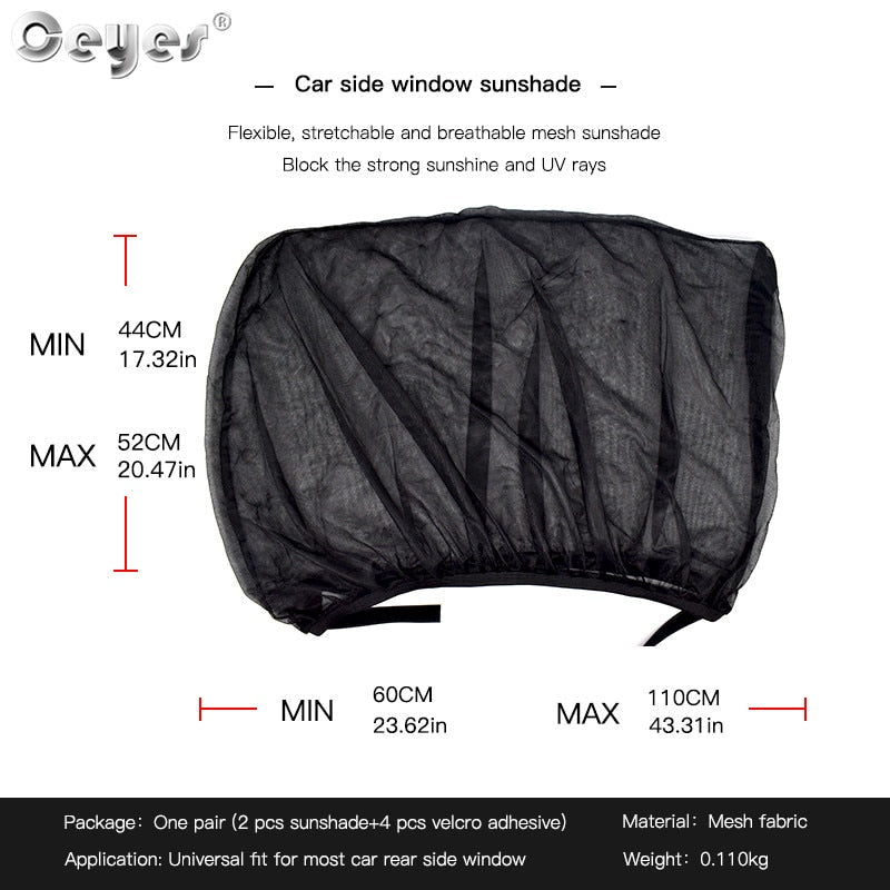 Ceyes 2pcs Car Styling Accessories Sun Shade Auto UV Protect Curtain Side Window Sunshade Mesh Sun Visor Protection Window Films - Korvel