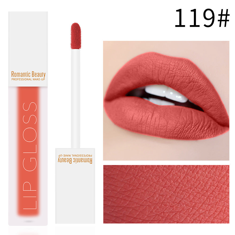 Romantic Beauty Velvet Matte Lip Glaze Non-Stick Lip Gloss - Korvel