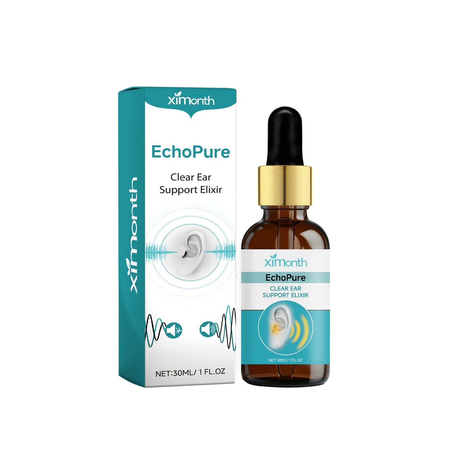 Clear Ear Support Elixir, Relieve Tinnitus Ear Discomfort Inner Ear Obstruction Clean Ear Health Care Solution - Korvel