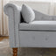Chaise longue en velours gris avec rangement et coussin