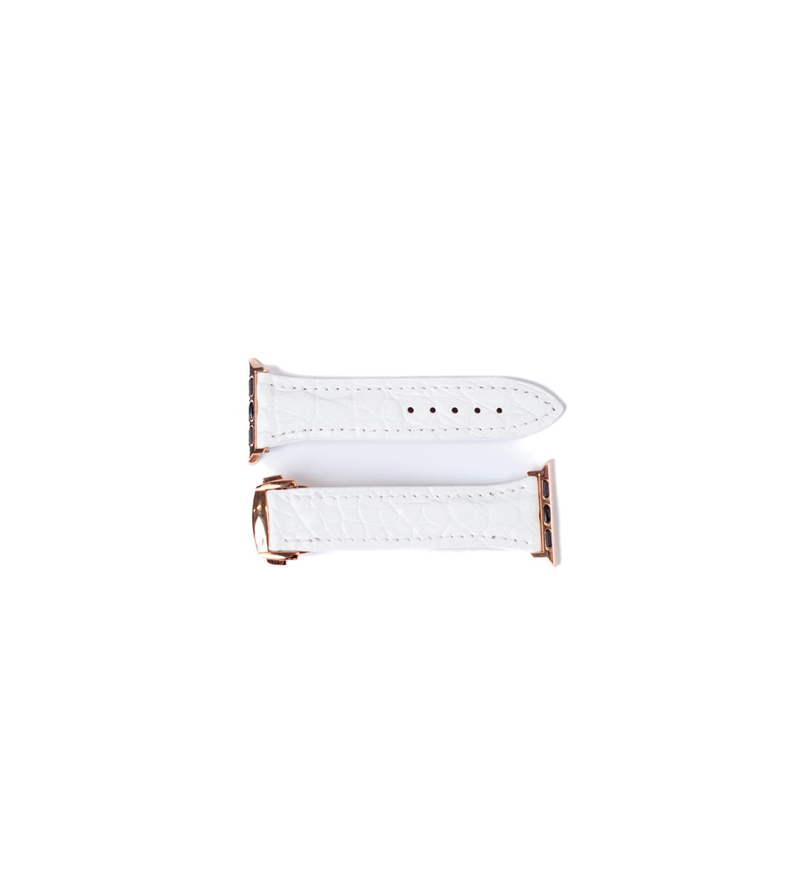 Correa de Apple Watch de Cocodrilo Blanco Mate