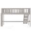 Cama baja tipo loft tamaño twin con escalera y tobogán - Gris