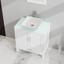 Goodyo 30" Bathroom Vanity and Sink Combo Glass Top Cabinet w/Mirror, White - Korvel