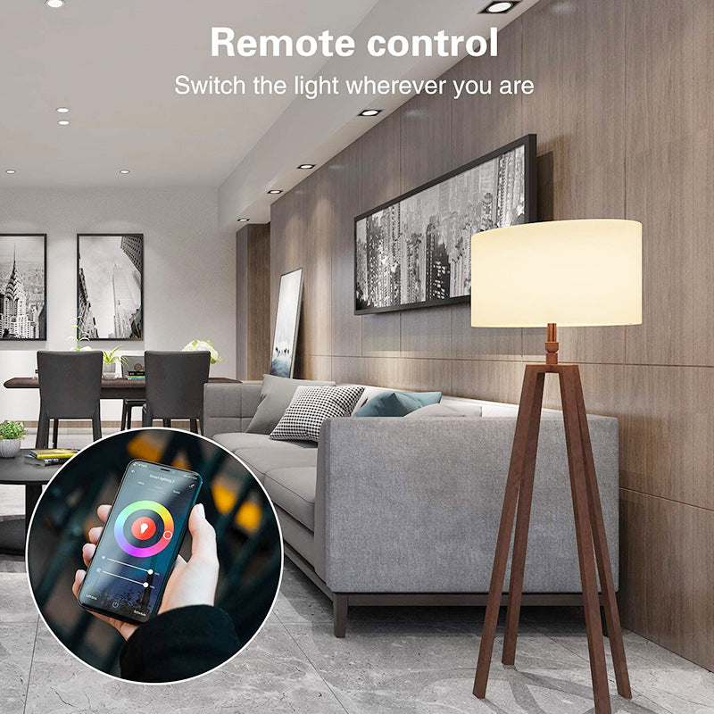 Alexa Intelligent Voice Control WiFi Bulb Lamp RGBCW 9W Wide Pressure Timing Music Rhythm Table Lamp - Korvel