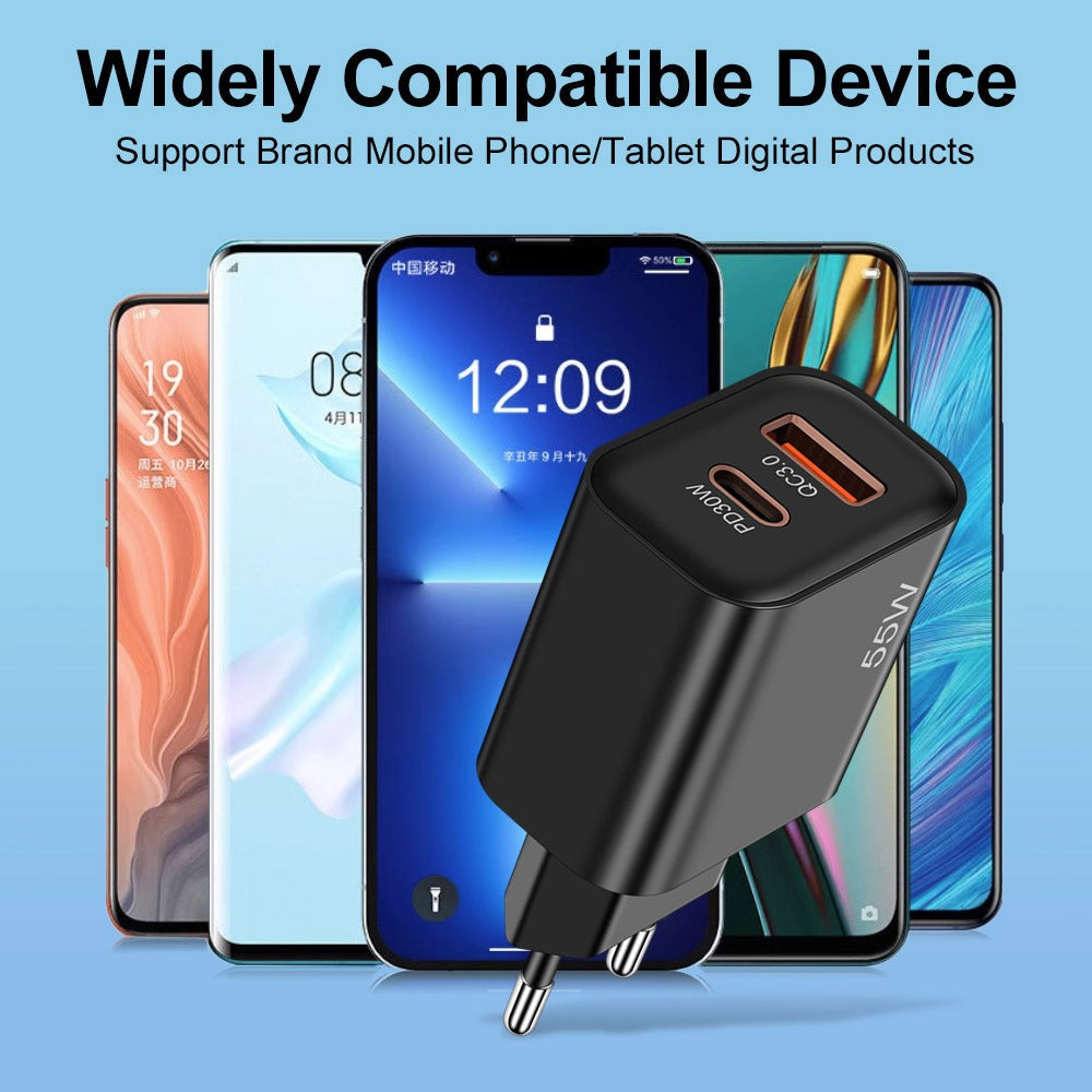 55W supports super fast charging and is fully compatible with USB+PD fast charging for mobile phone charging - Korvel