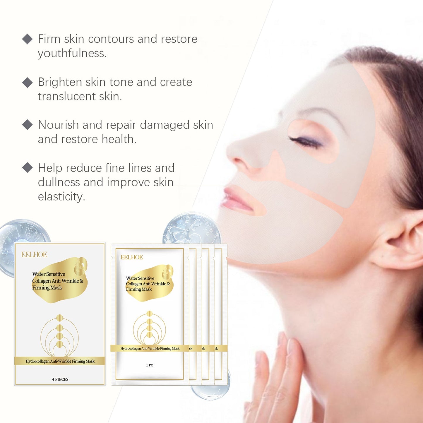 Masque de collagène premium pour hydratation et adoucissement de la peau