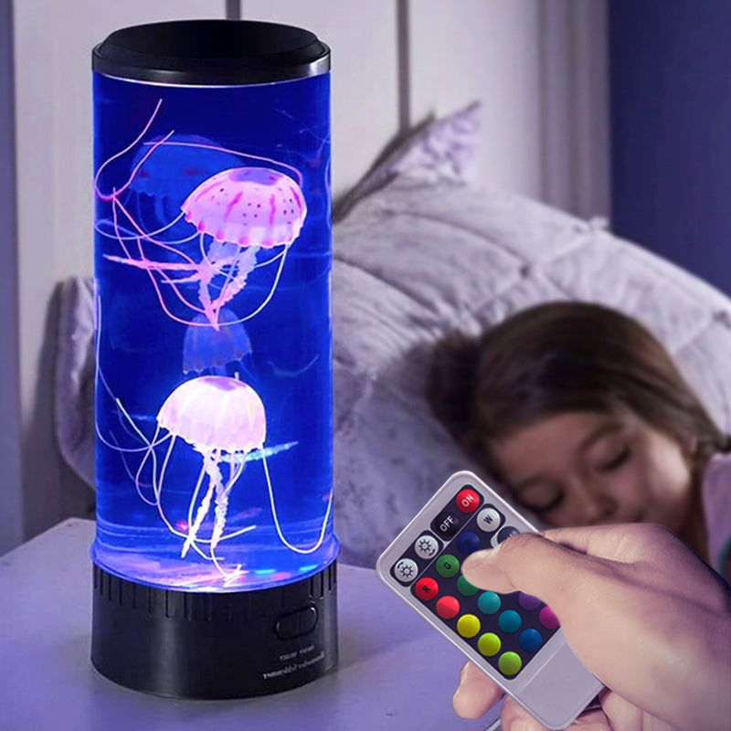 Colorful LED Jellyfish Lamp - USB Plug-In Night Light